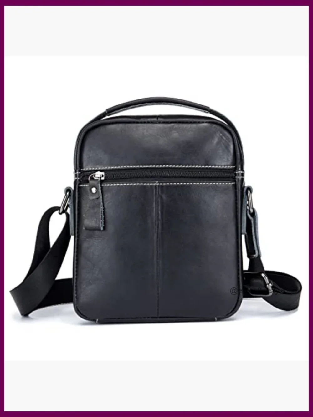 Genuine Leather Messenger Bag Small Crossbody Sling Handbag for Men